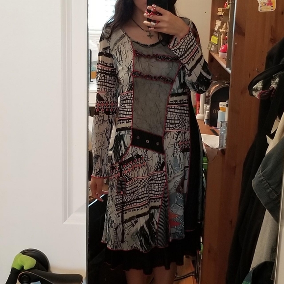 Vintage 90s patchwork dress - Picture 4 of 8